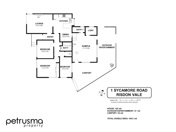 Floorplan of Homely house listing, 1 Sycamore Road, Risdon Vale TAS 7016