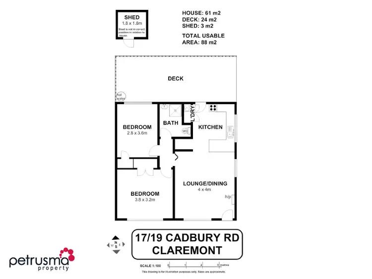 Floorplan of Homely unit listing, 17/19 Cadbury Road, Claremont TAS 7011