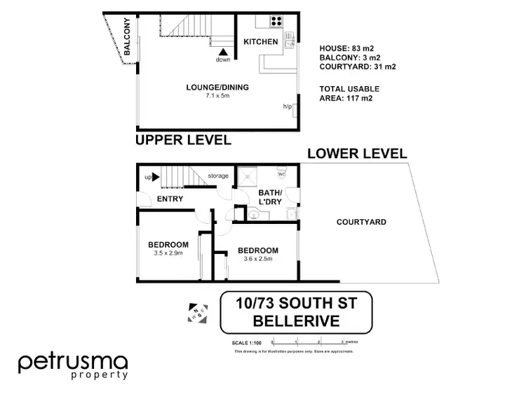 Floorplan of Homely unit listing, 10/73 South Street, Bellerive TAS 7018