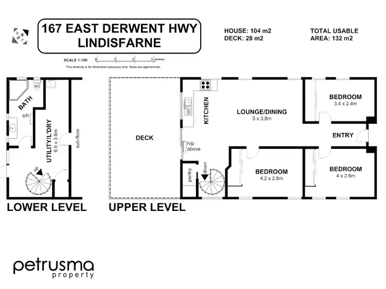 Floorplan of Homely townhouse listing, 167 East Derwent Highway, Lindisfarne TAS 7015