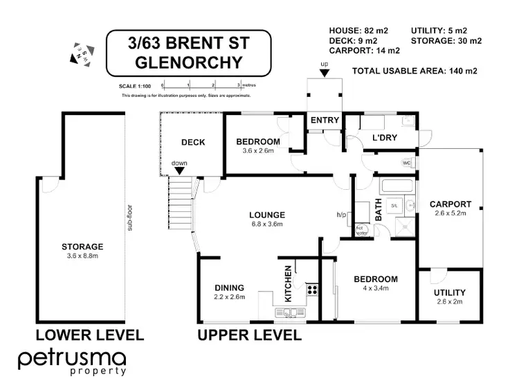 Floorplan of Homely unit listing, 3/63 Brent Street, Glenorchy TAS 7010
