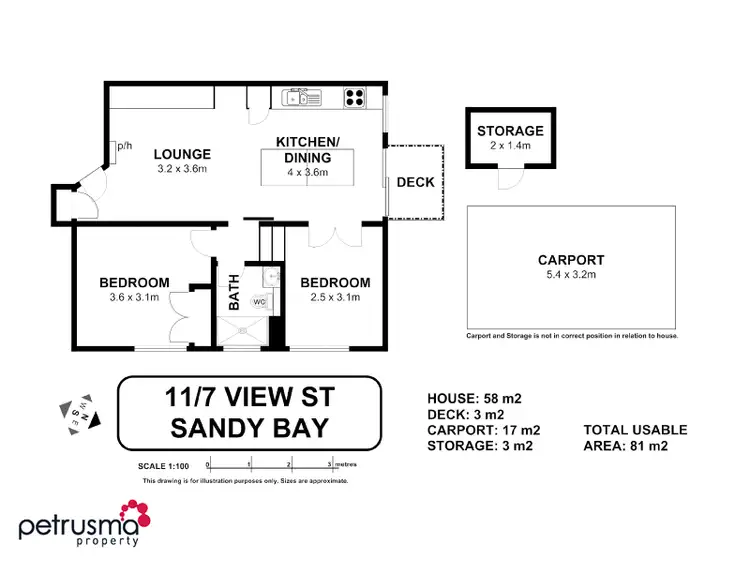 Floorplan of Homely unit listing, 11/7 View Street, Sandy Bay TAS 7005