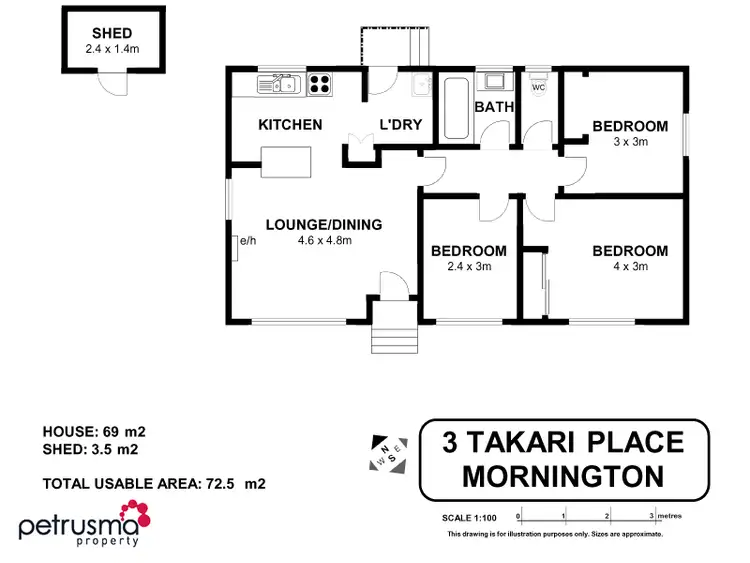 Floorplan of Homely house listing, 3 Takari Place, Mornington TAS 7018