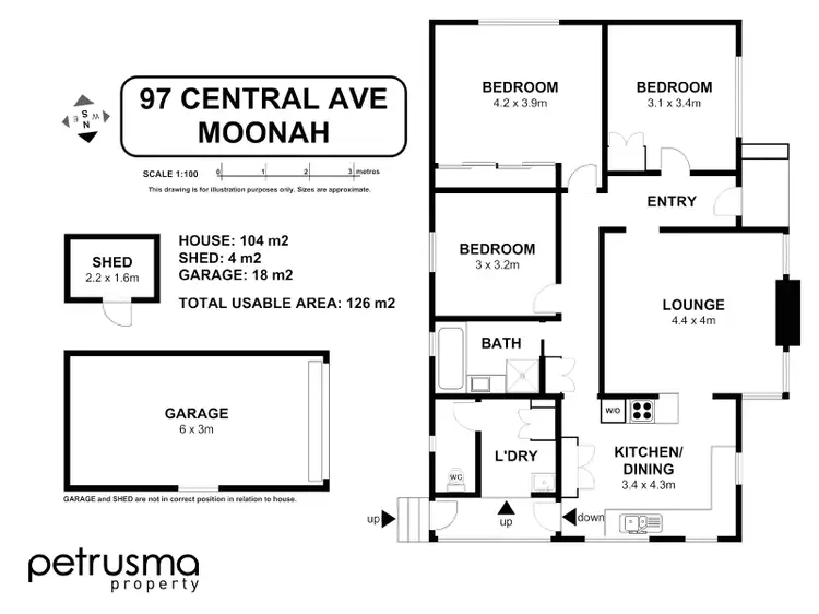 Floorplan of Homely house listing, 97 Central Avenue, Moonah TAS 7009