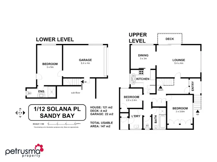 Floorplan of Homely unit listing, 1/12 Solana Place, Sandy Bay TAS 7005