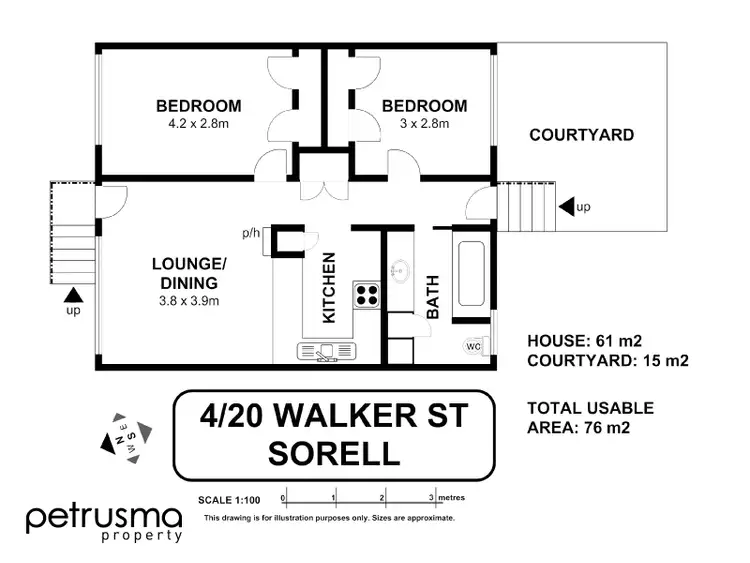 Floorplan of Homely unit listing, 4/20 Walker Street, Sorell TAS 7172
