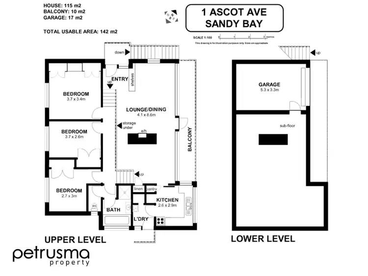 Floorplan of Homely house listing, 1 Ascot Avenue, Sandy Bay TAS 7005