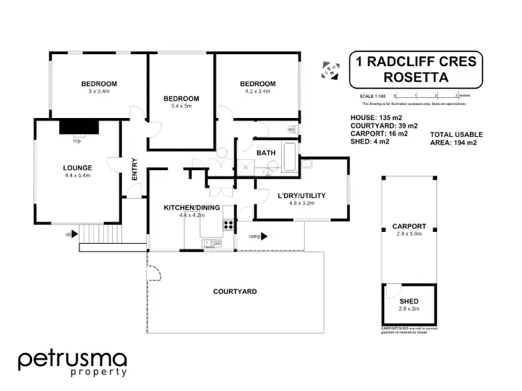 Floorplan of Homely house listing, 1 Radcliff Crescent, Rosetta TAS 7010