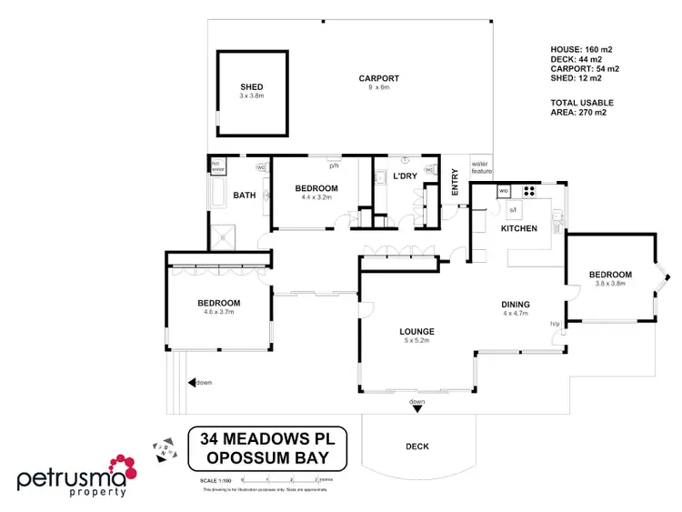 Floorplan of Homely house listing, 34 Meadows Place, Opossum Bay TAS 7023