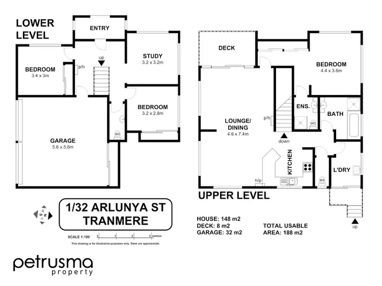 Floorplan of Homely unit listing, 1 / 32 Arlunya Street, Tranmere TAS 7018