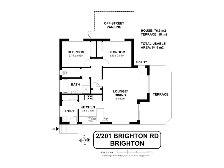 Floorplan of Homely unit listing, 2/201 Brighton Road, Brighton TAS 7030