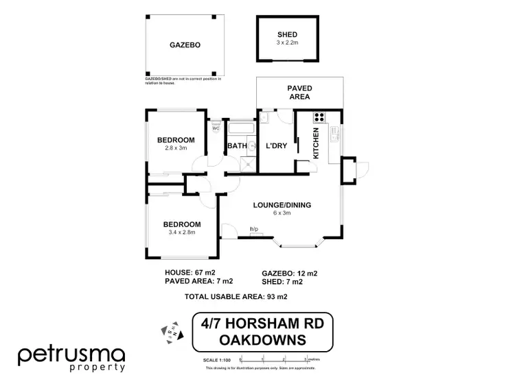 Floorplan of Homely unit listing, 4 / 7 Horsham Road, Oakdowns TAS 7019