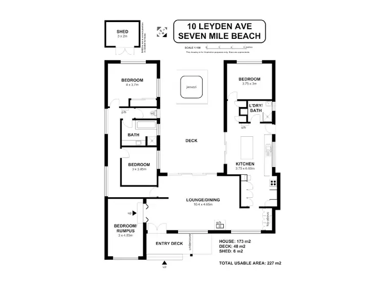 Floorplan of Homely house listing, 10 Leyden Avenue, Seven Mile Beach TAS 7170