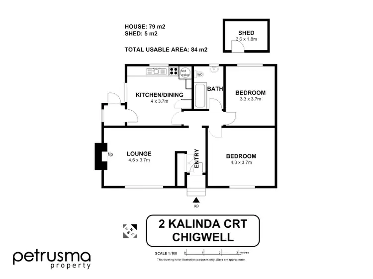 Floorplan of Homely house listing, 2 Kalinda Court, Chigwell TAS 7011