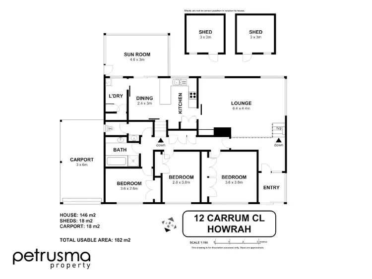 Floorplan of Homely house listing, 12 Carrum Close, Howrah TAS 7018