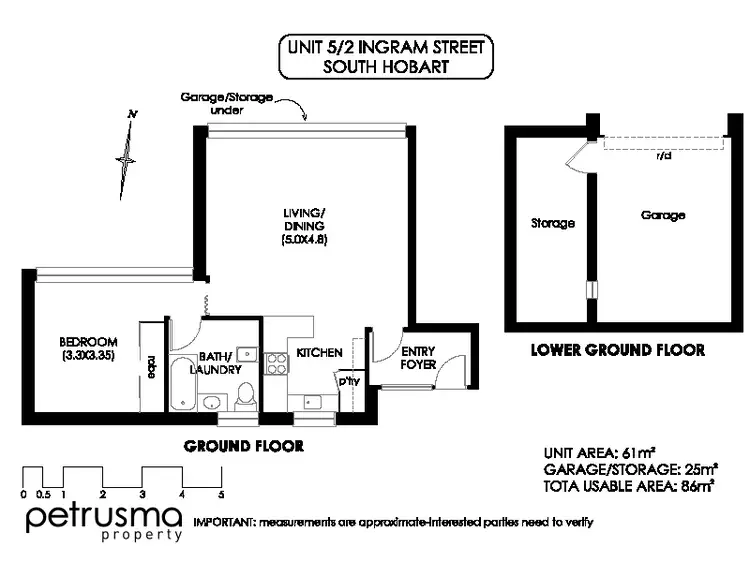 Floorplan of Homely unit listing, 5/2 Ingram Street, South Hobart TAS 7004