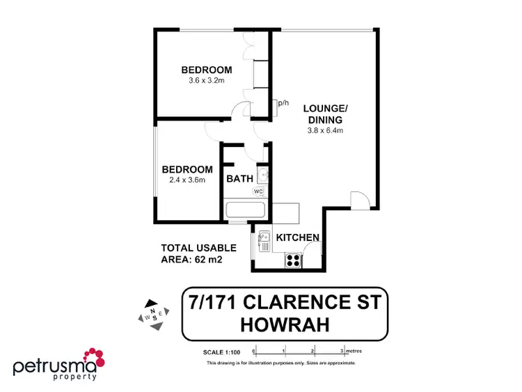 Floorplan of Homely unit listing, 7 / 171 Clarence Street, Howrah TAS 7018