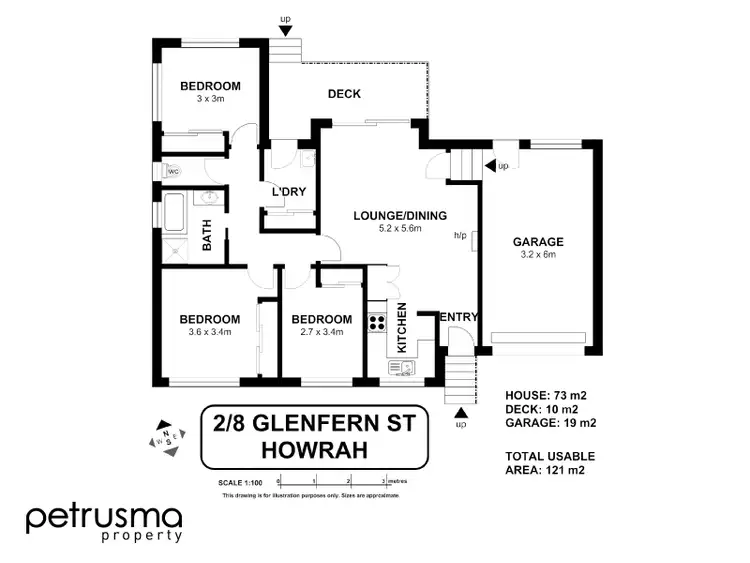 Floorplan of Homely unit listing, 2/8 Glenfern Street, Howrah TAS 7018