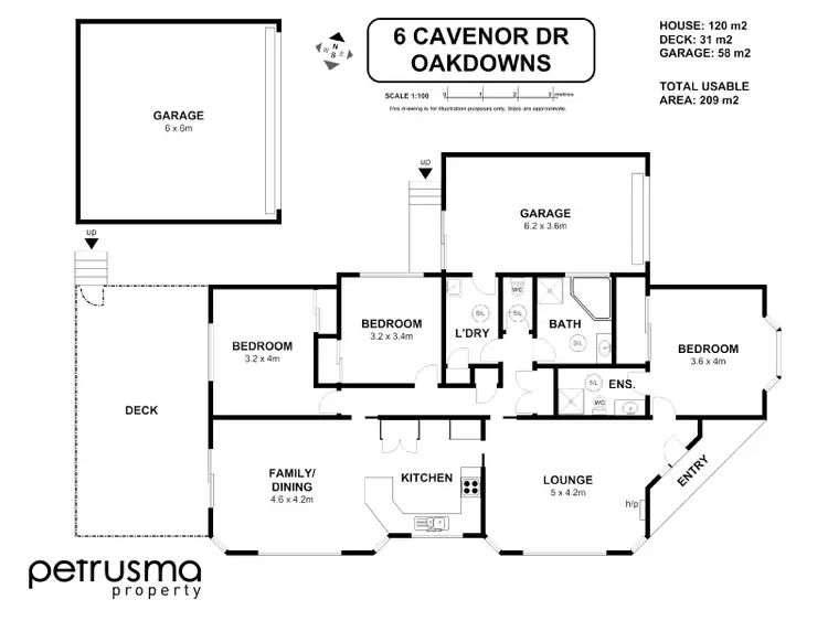 Floorplan of Homely house listing, 6 Cavenor Drive,, Oakdowns TAS 7019