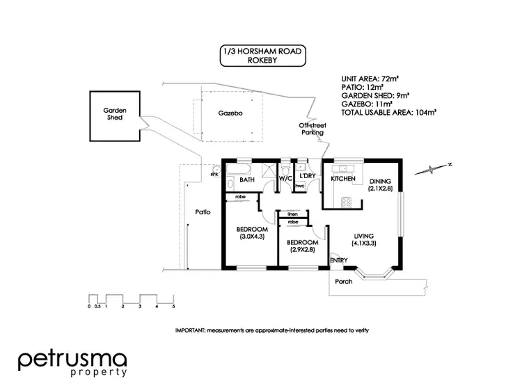Floorplan of Homely unit listing, 1/3 Horsham Road, Oakdowns TAS 7019