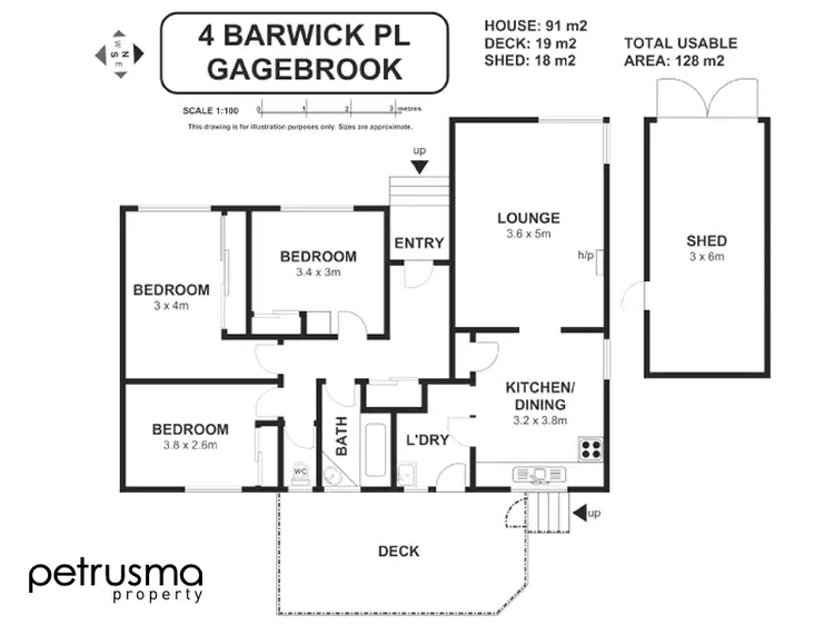 Floorplan of Homely house listing, 4 Barwick Place, Gagebrook TAS 7030