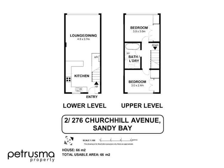 Floorplan of Homely unit listing, 2/276 Churchill Avenue, Sandy Bay TAS 7005