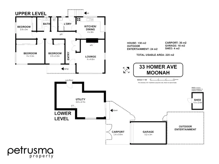 Floorplan of Homely house listing, 33 Homer Avenue, Moonah TAS 7009