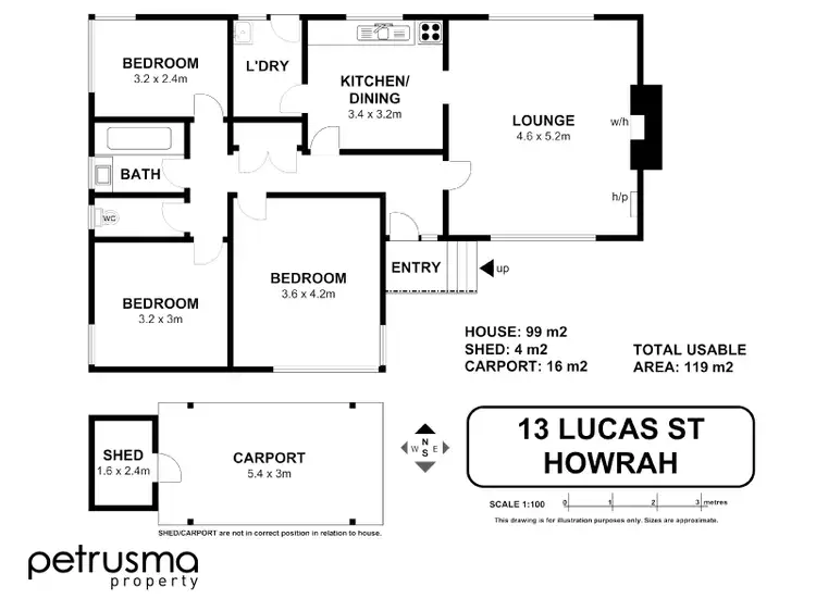 Floorplan of Homely house listing, 13 Lucas Street, Howrah TAS 7018