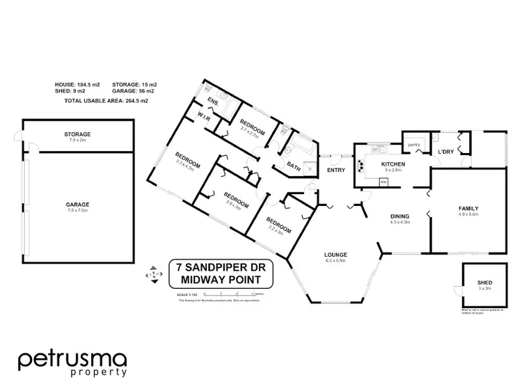 Floorplan of Homely house listing, 7 Sandpiper Drive, Midway Point TAS 7171