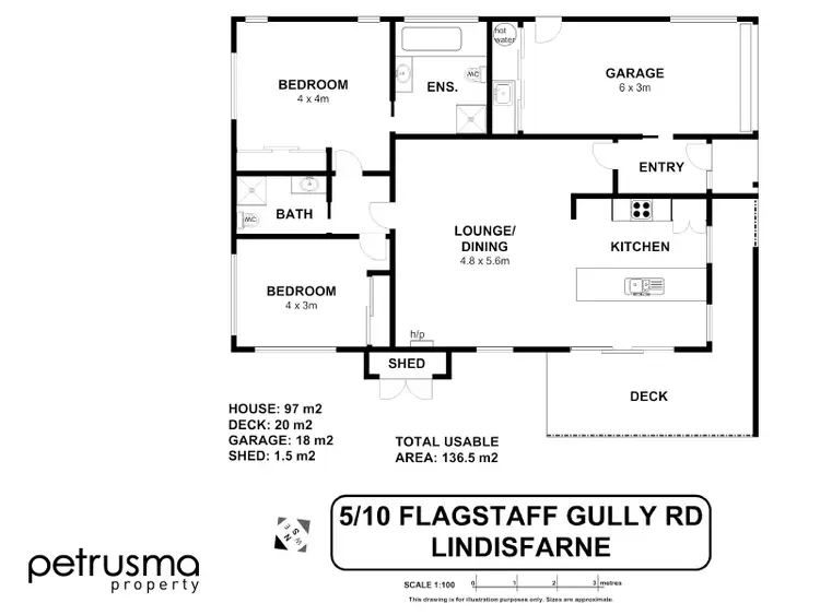 Floorplan of Homely villa listing, 5 / 10 Flagstaff Gully Road, Lindisfarne TAS 7015