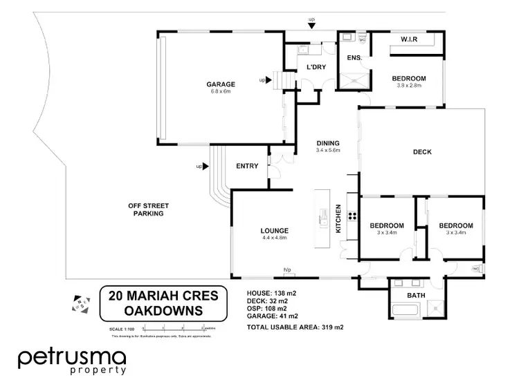 Floorplan of Homely house listing, 20 Mariah Crescent, Oakdowns TAS 7019