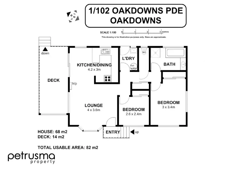 Floorplan of Homely unit listing, 1/102 Oakdowns Parade, Oakdowns TAS 7019