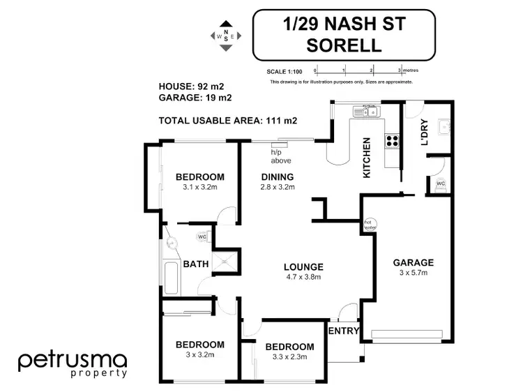 Floorplan of Homely villa listing, 1 / 29 Nash Street, Sorell TAS 7172