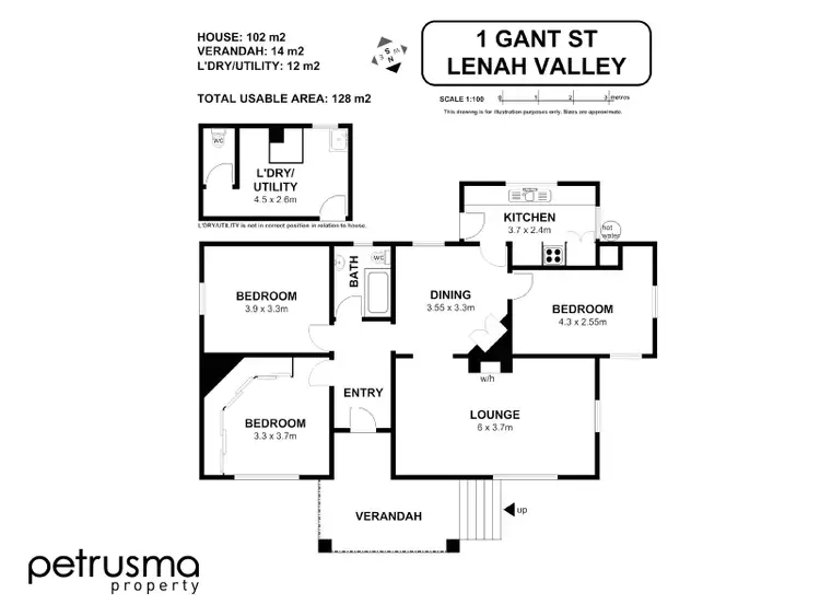 Floorplan of Homely house listing, 1/1 Gant Street, Lenah Valley TAS 7008