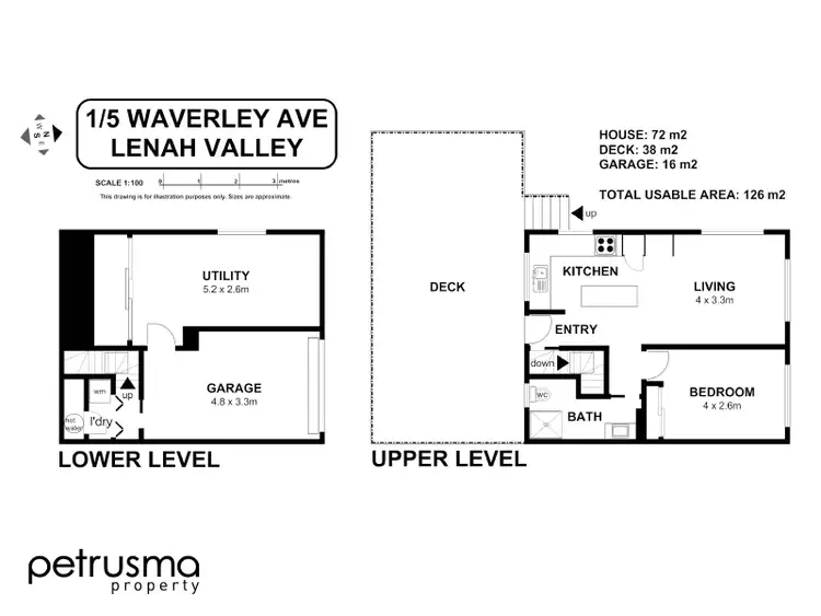 Floorplan of Homely unit listing, 1/5 Waverley Avenue, Lenah Valley TAS 7008