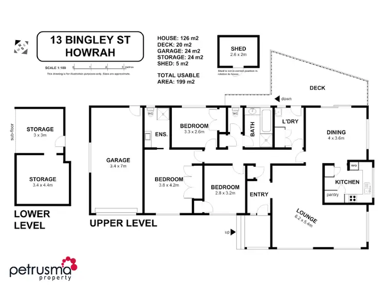 Floorplan of Homely house listing, 13 Bingley Street, Howrah TAS 7018