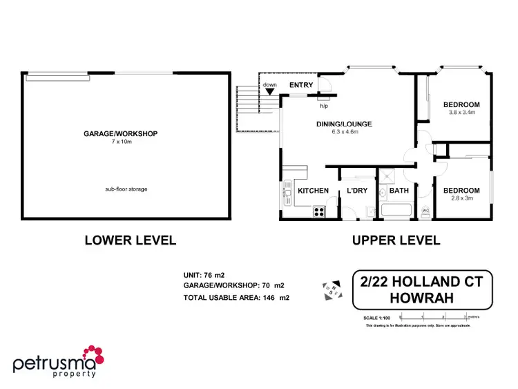 Floorplan of Homely villa listing, 2/22 Holland Court, Howrah TAS 7018