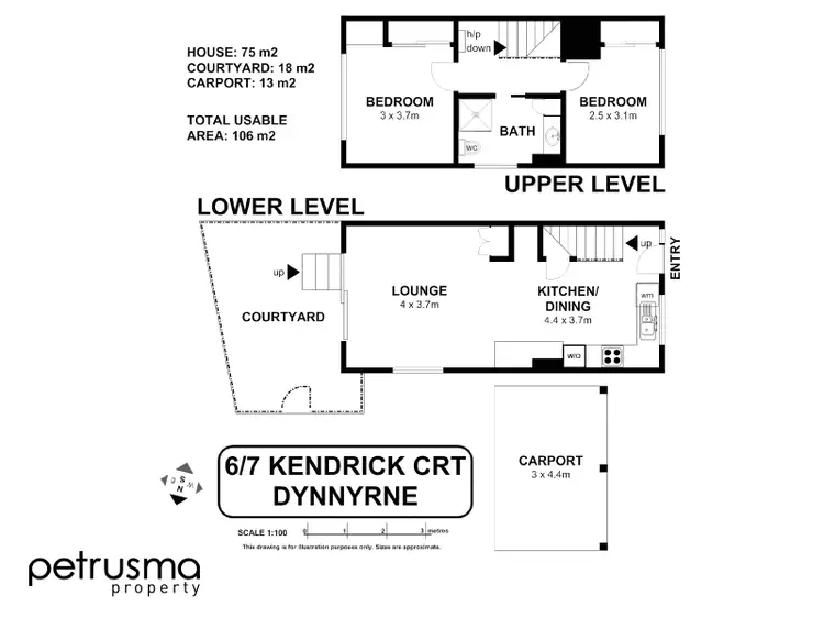 Floorplan of Homely unit listing, 6/7 Kendrick Court, Dynnyrne TAS 7005