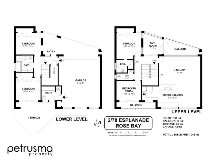 Floorplan of Homely townhouse listing, 2/78A Esplanade, Rose Bay TAS 7015