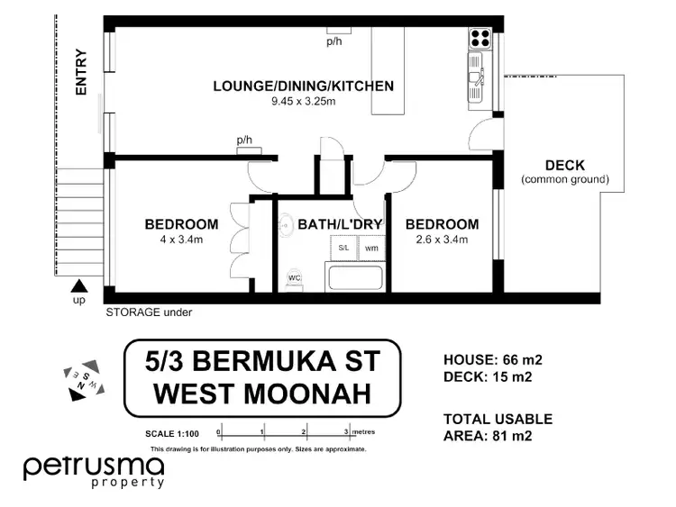 Floorplan of Homely unit listing, 5/3 Bermuka Street, West Moonah TAS 7009