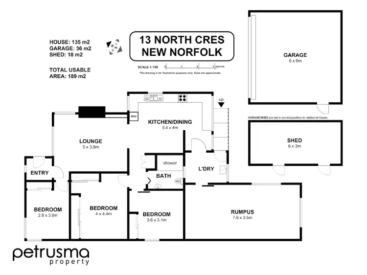 Floorplan of Homely house listing, 13 North Crescent, New Norfolk TAS 7140