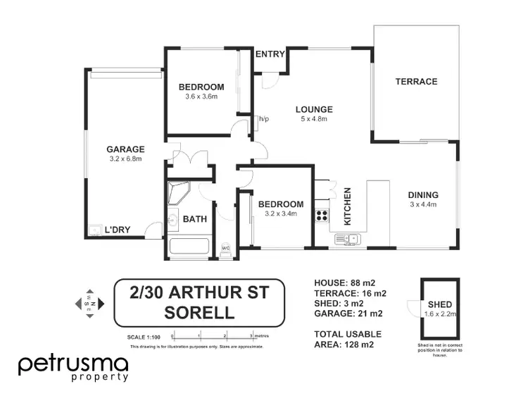 Floorplan of Homely unit listing, 2 / 30 Arthur Street, Sorell TAS 7172