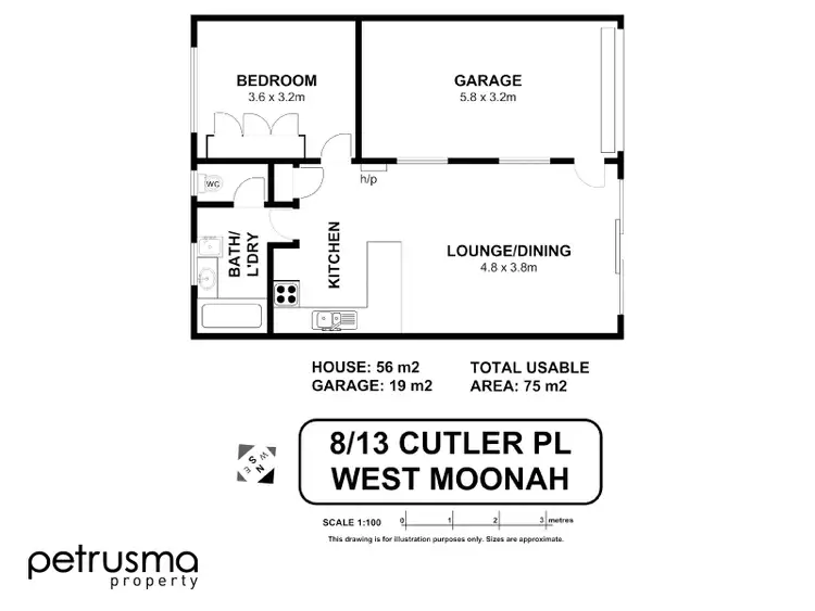 Floorplan of Homely unit listing, 8/13 Cutler Place, West Moonah TAS 7009