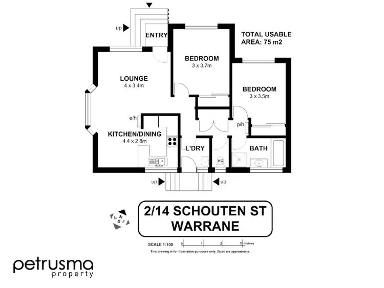 Floorplan of Homely unit listing, 2/14 Schouten Street, Warrane TAS 7018