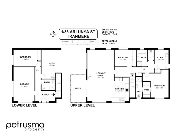 Floorplan of Homely unit listing, 1/38 Arlunya Street, Tranmere TAS 7018