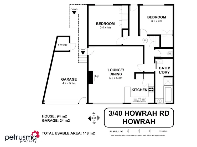 Floorplan of Homely villa listing, 3/40 Howrah Road, Howrah TAS 7018