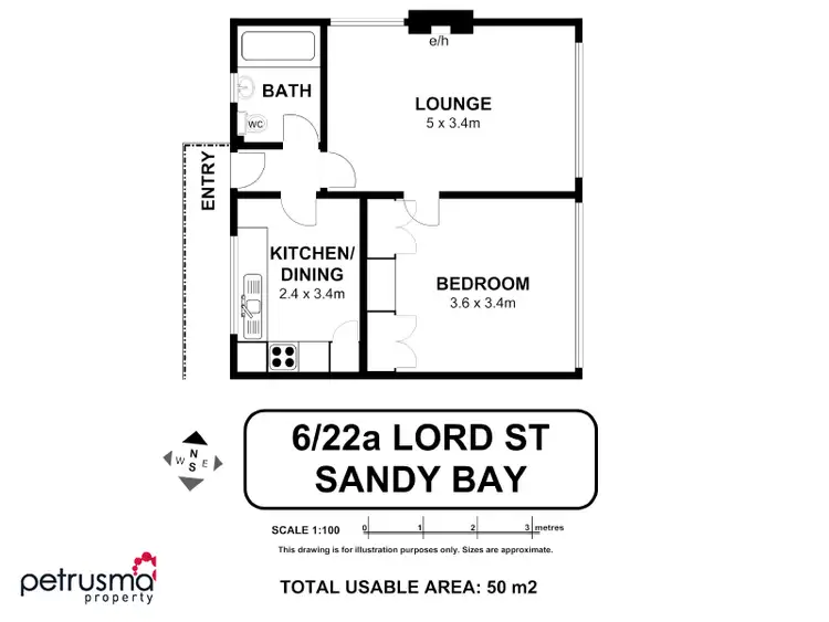 Floorplan of Homely unit listing, 6/22a Lord Street, Sandy Bay TAS 7005