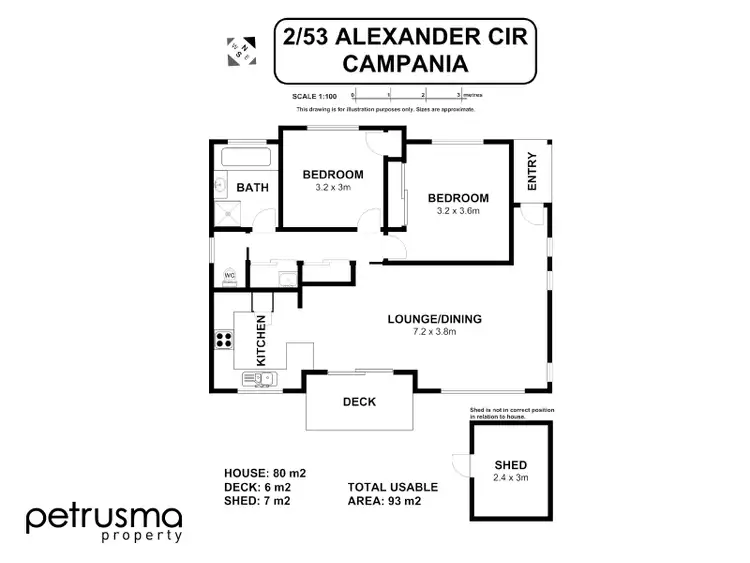 Floorplan of Homely unit listing, 2/53 Alexander Circle, Campania TAS 7026