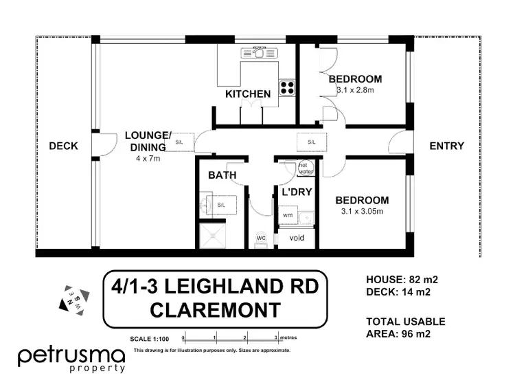 Floorplan of Homely unit listing, 4/1 - 3 Leighland Road, Claremont TAS 7011