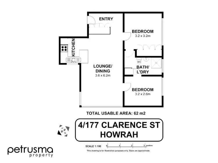 Floorplan of Homely unit listing, 4 / 177 Clarence Street, Howrah TAS 7018